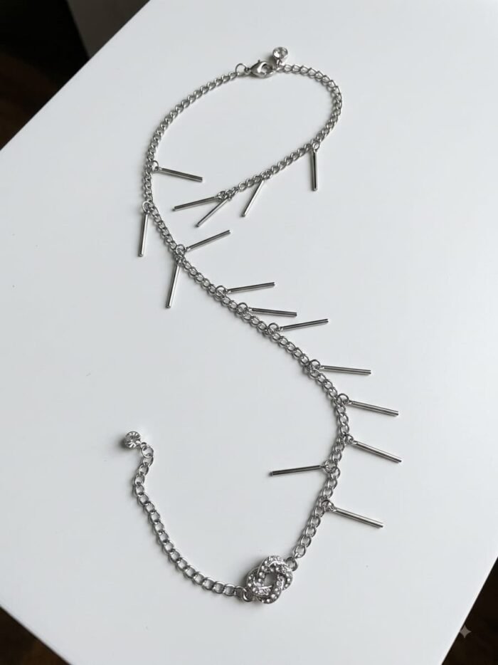 Silver Tassel Bar Chain Necklace