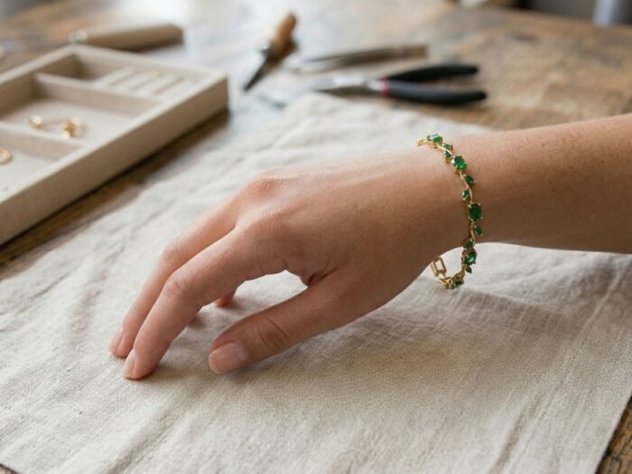 Emerald Vine Gold Bracelet