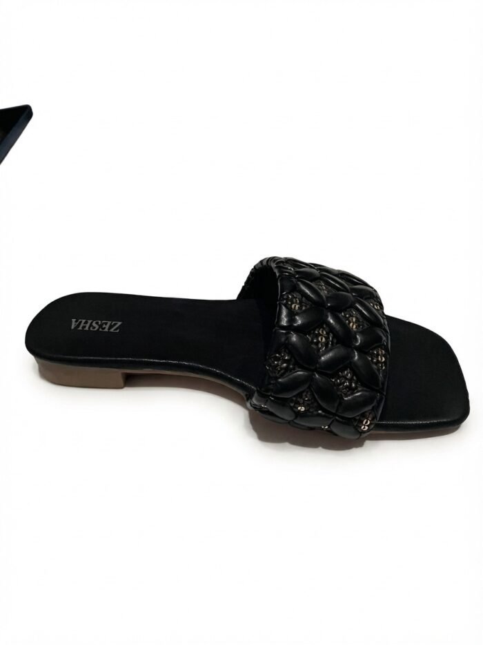 Black Quilted Embellished
