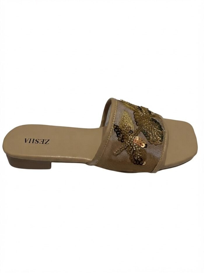 Gold Floral Sequin